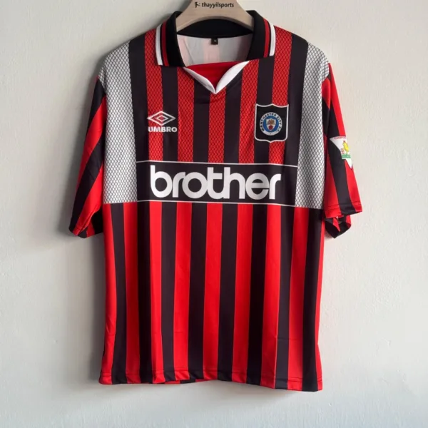 MANCHESTER CITY 1994-95 AWAY KIT KINKLADZE FIVESLEEVE POLO EMBROIDERY