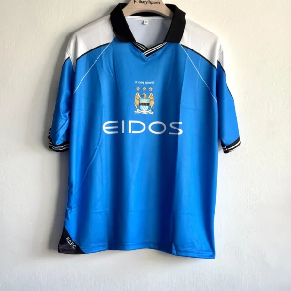 MANCHESTER CITY 1999-2000 HOME KIT HAALAND FIVESLEEVE POLO