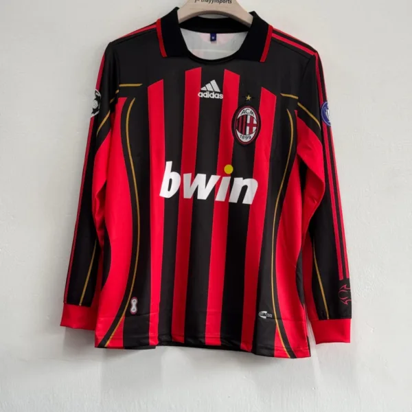 ACMILAN 2006-07 HOME KIT MALDINI FULLSLEEVE POLO EMBROIDERY
