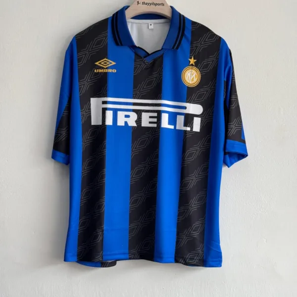 INTERMILAN 1995-96 HOME KIT R.CARLOS FIVESLEEVE POLO