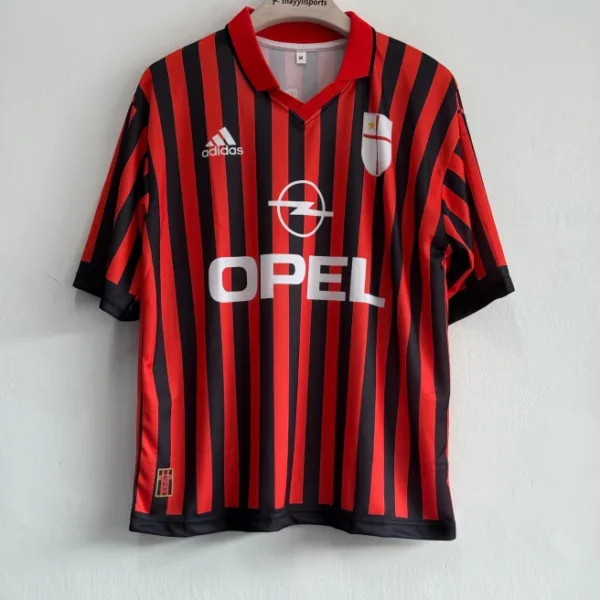 ACMILAN 1999-2000 HOME KIT MALDINI FIVESLEEVE POLO