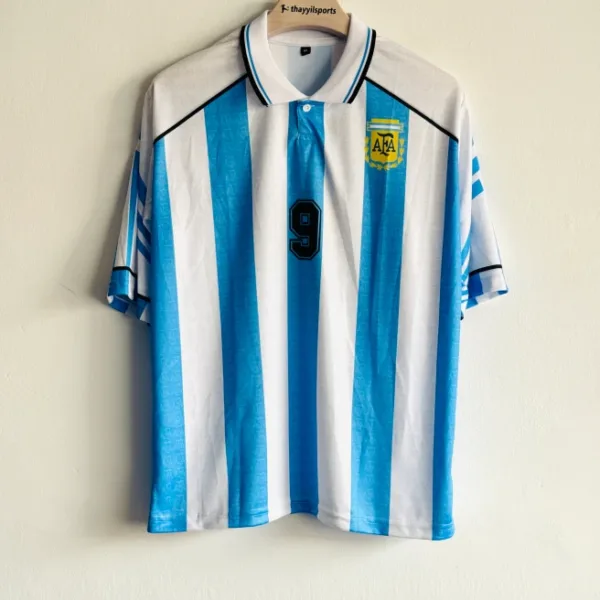 ARGENTINA 1996 HOME KIT BATISTUTA FIVESLEEVE POLO