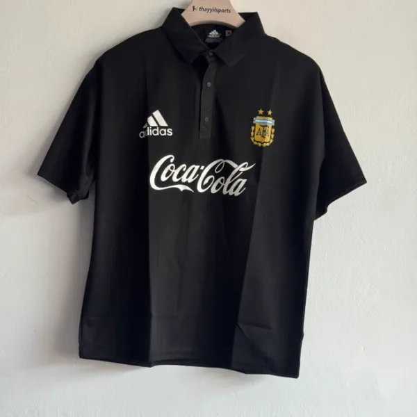 TSHIRT ARGENTINA BLACK FIVESLEEVE POLO