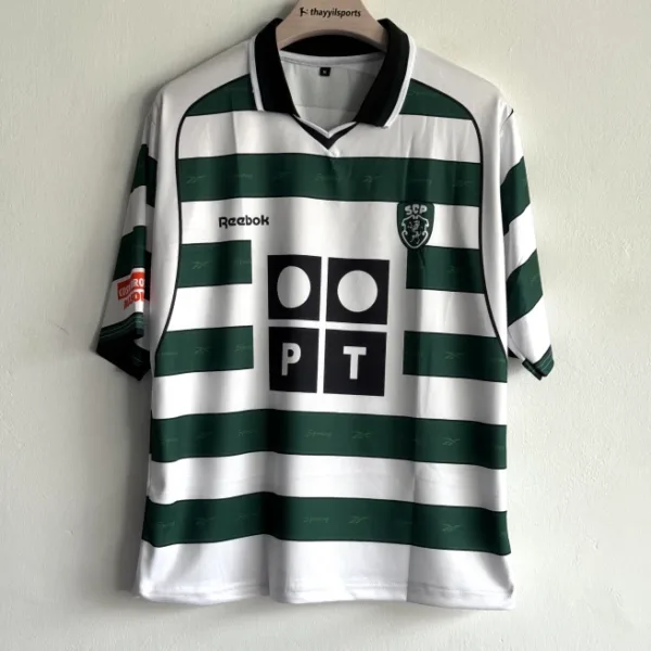 SPORTING 2000-2001 HOME KIT RONALDO FIVESLEEVE POLO