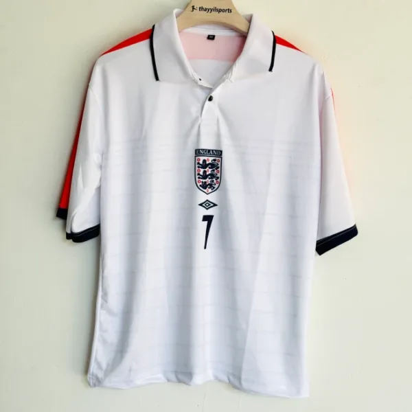 ENGLAND 2004 HOME KIT BECKHAM FIVESLEEVE POLO