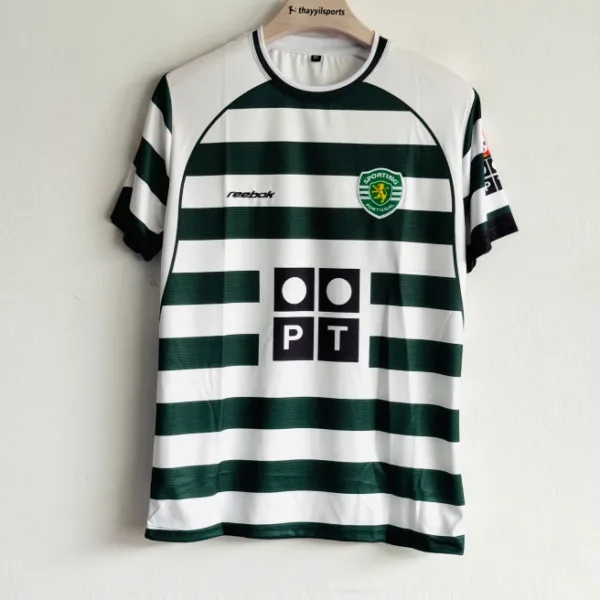 SPORTING 2001-02 HOME KIT RONALDO EMBROIDERY