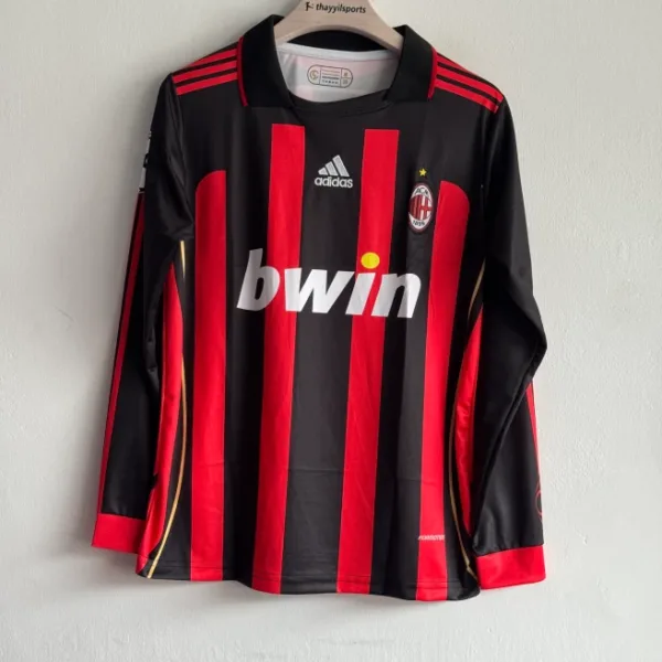 ACMILAN 2006-07 HOME KIT MALDINI FULLSLEEVE POLO EMBROIDERY