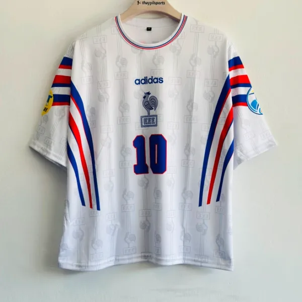 FRANCE 1996 AWAY KIT ZIDANE FIVESLEEVE