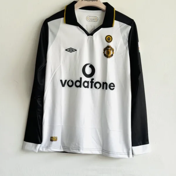 MANCHESTER UNITED 2001-02 AWAY KIT BECKHAM FULLSLEEVE POLO EMBROIDERY