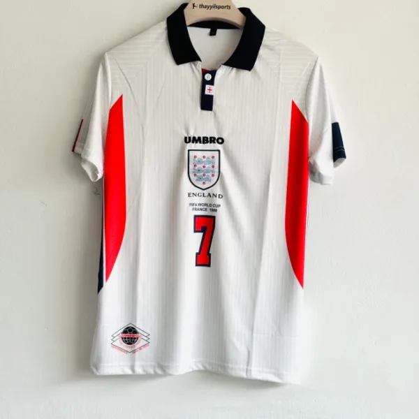 ENGLAND 1998 HOME KIT BECKHAM POLO EMBROIDERY