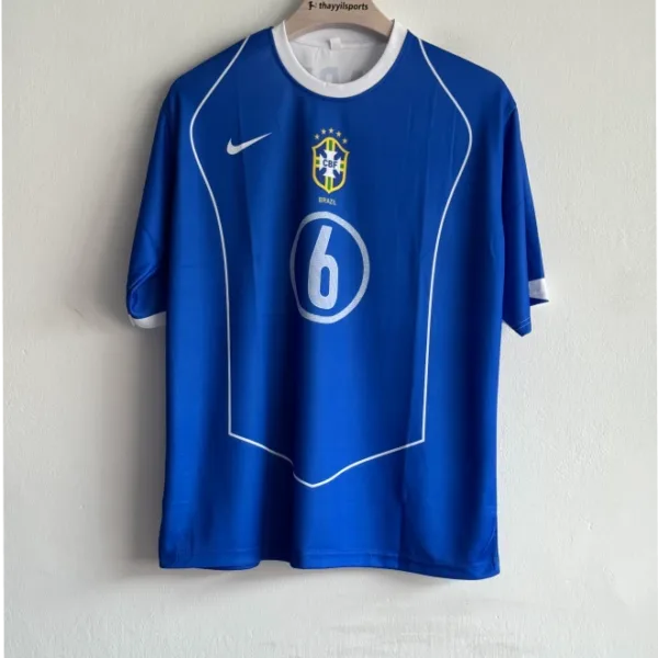 BRAZIL 2004 AWAY KIT R.CARLOS FIVESLEEVE