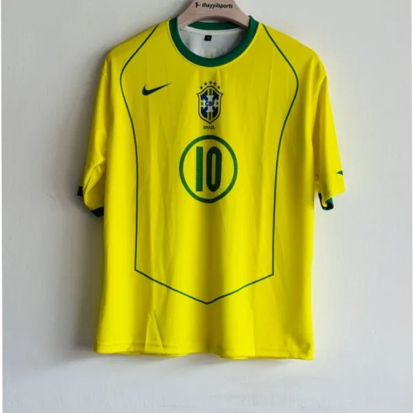 BRAZIL 2004 HOME KIT RONALDINHO FIVESLEEVE