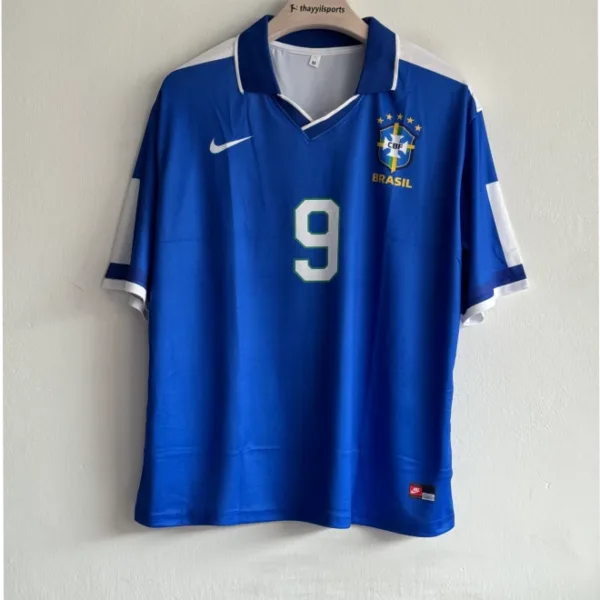 BRAZIL 1997-98 AWAY KIT RONALDO FIVESLEEVE POLO