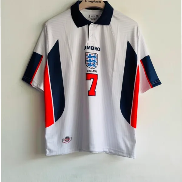 ENGLAND 1998 HOME KIT BECKHAM FIVESLEEVE POLO