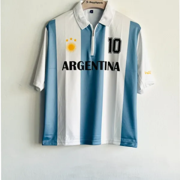 ARGENTINA HOME VINTAGE KIT FIVESLEEVE POLO WITH ZIP