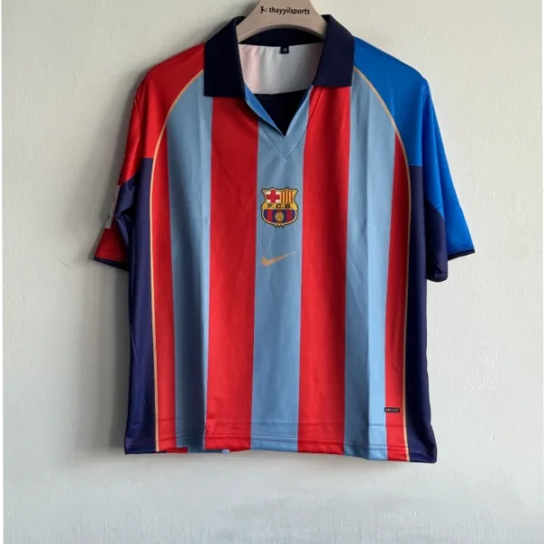 BARCELONA 2001-02 HOME KIT FIVESLEEVE POLO
