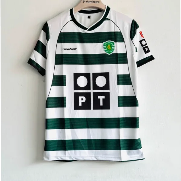 SPORTING 2001-02 HOME KIT RONALDO EMBROIDERY
