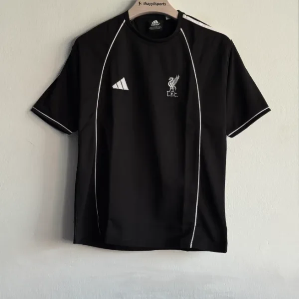 TSHIRT LIVERPOOL BLACK FIVESLEEVE EMBROIDERY