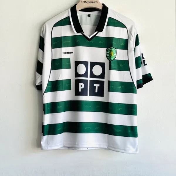 SPORTING 2001-02 HOME KIT RONALDO FIVESLEEVE POLO EMBROIDERY