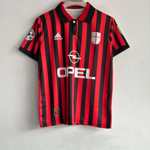 ACMILAN 1999-2000 HOME KIT MALDINI POLO EMBROIDERY