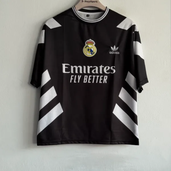 REAL MADRID FIVESLEEVE BLACK EMBROIDERY