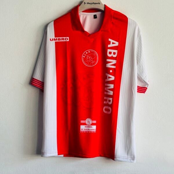 AJAX 1997-98 HOME KIT LITMANEN FIVESLEEVE POLO