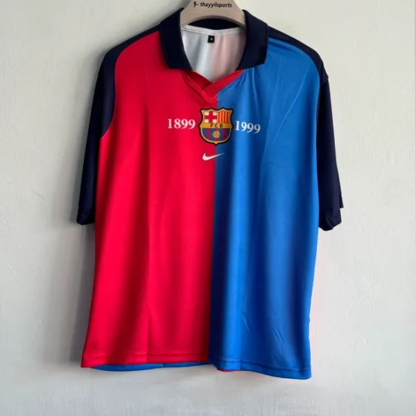 BARCELONA 1999-2000 HOME KIT MESSI FIVESLEEVE POLO
