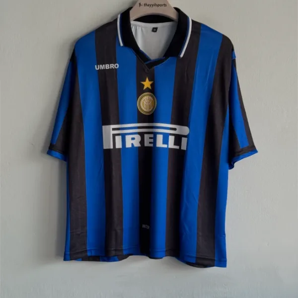INTERMILAN 1997-98 HOME KIT ZANETTI FIVESLEEVE POLO