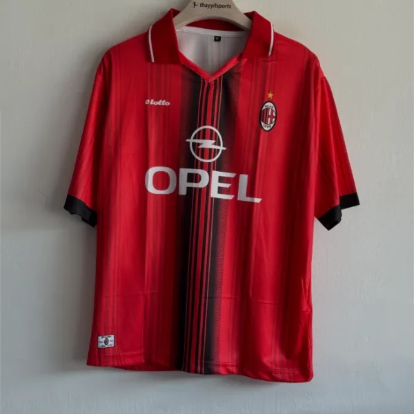 ACMILAN 1998-99 HOME KIT NESTA FIVESLEEVE POLO
