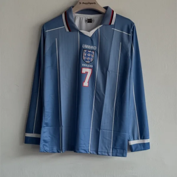 ENGLAND 1996 AWAY KIT BECKHAM FULLSLEEVE POLO EMBROIDERY