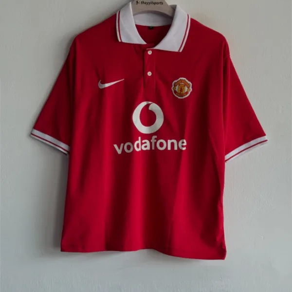 TSHIRT MANCHESTER UNITED RED FIVESLEEVE POLO EMBROIDERY