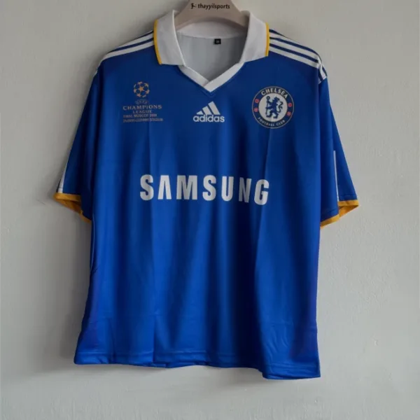 CHELSEA 2007-08 HOME KIT DROGBA FIVESLEEVE POLO