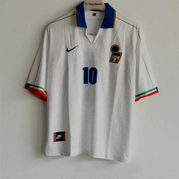 ITALY 1995 AWAY KIT BAGGIO FIVESLEEVE POLO EMBROIDERY PREMIUM