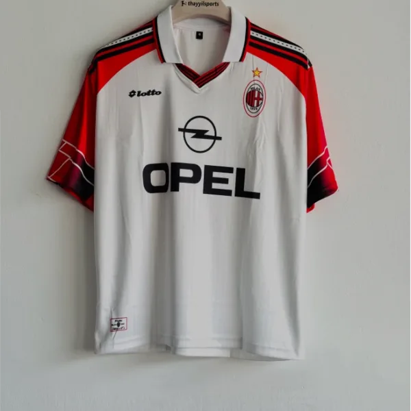 ACMILAN 1997-98 AWAY KIT MALDINI FIVESLEEVE POLO