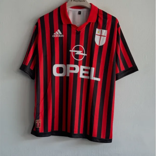 ACMILAN 1999-2000 HOME KIT MALDINI FIVESLEEVE POLO