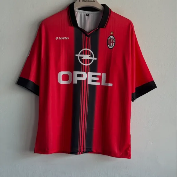 ACMILAN 1998-99 HOME KIT MALDINI FIVESLEEVE POLO