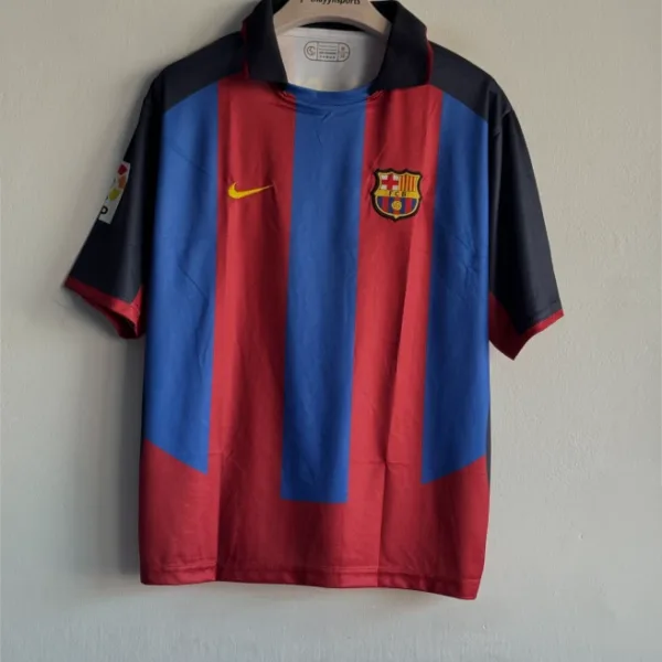 BARCELONA 2003-04 HOME KIT RONALDINHO FIVELEEVE POLO EMBROIDERY