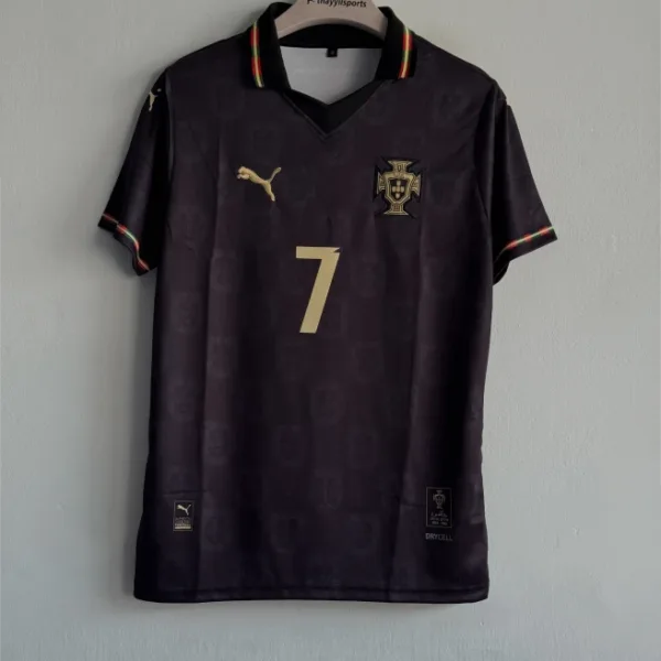 PORTUGAL 25-26 SPECIAL EDITION BLACK KIT RONALDO POLO EMBROIDERY