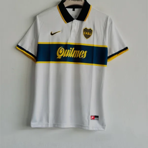 BOCA JUNIORS 1996-97 AWAY KIT MARADONA POLO EMBROIDERY PREMIUM