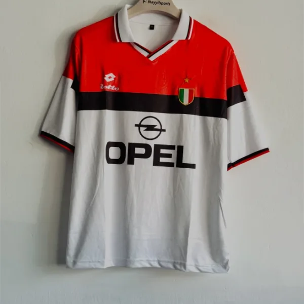 ACMILAN 1994-95 AWAY KIT MALDINI FIVESLEEVE POLO EMBROIDERY PREMIUM