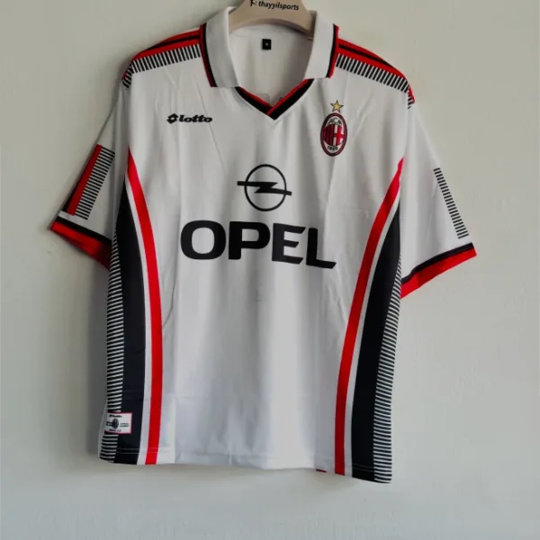 ACMILAN 1997-98 AWAY KIT MALDINI FIVESLEEVE POLO