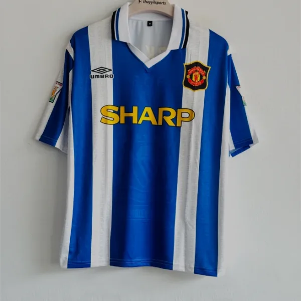 MANCHESTER UNITED 1994-95 THIRD KIT BECKHAM FIVESLEEVE POLO