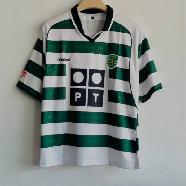 SPORTING 2001-02 HOME KIT RONALDO FIVESLEEVE POLO EMBROIDERY