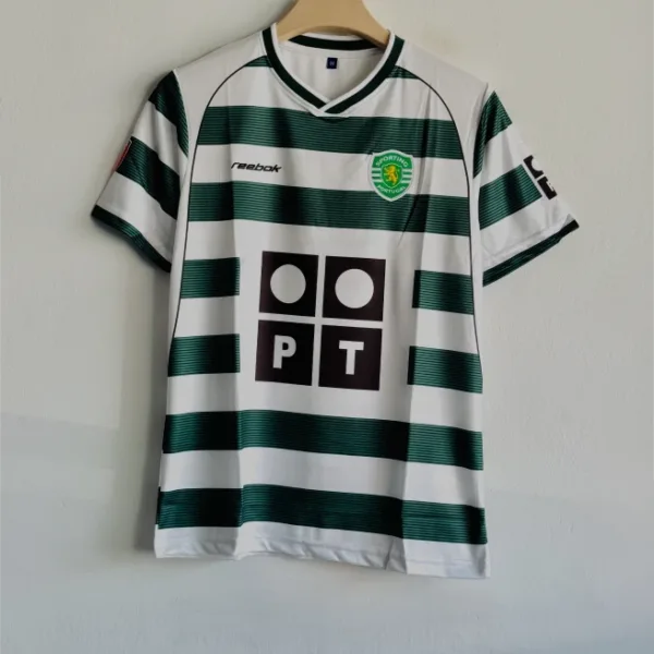 SPORTING 2001-02 HOME KIT RONALDO EMBROIDERY PREMIUM