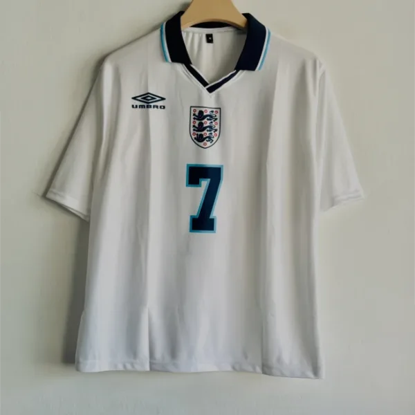 ENGLAND 1996 HOME KIT BECKHAM FIVESLEEVE POLO