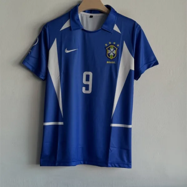 BRAZIL 2002 AWAY KIT RONALDO POLO EMBROIDERY PREMIUM