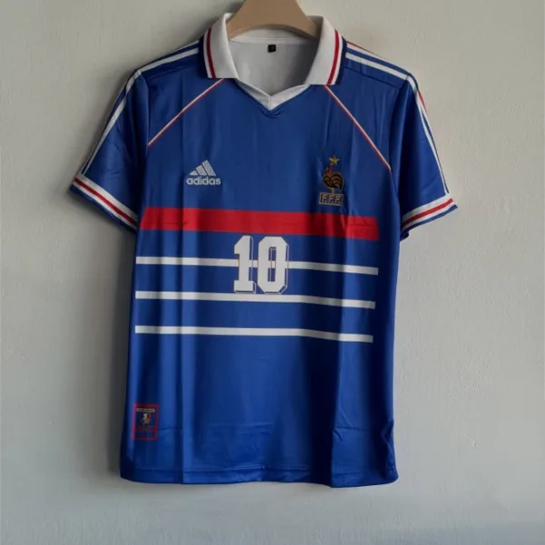FRANCE 1998 HOME KIT ZIDANE POLO EMBROIDERY PREMIUM