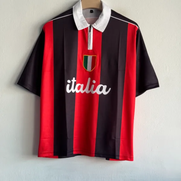 ITALY VINTAGE JERSEY FIVESLEEVE POLO EMBROIDERY WITH ZIP PREMIUM