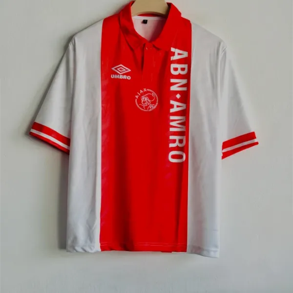 AJAX 1993 HOME KIT CRUYFF FIVESLEEVE POLO EMBROIDERY PREMIUM