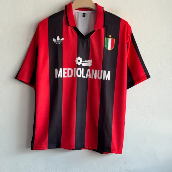 ACMILAN 1990-91 HOME KIT VAN BASTEN FIVESLEEVE POLO